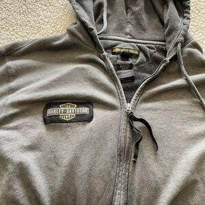 Harley-Davidson Gray zip up Hoodie with Logo Tag